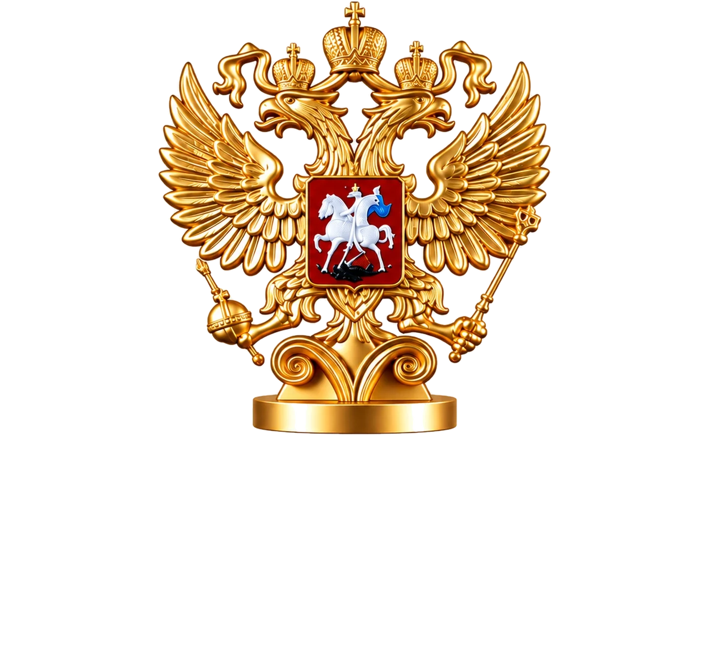 Герб России, парящий над платформой Flystand