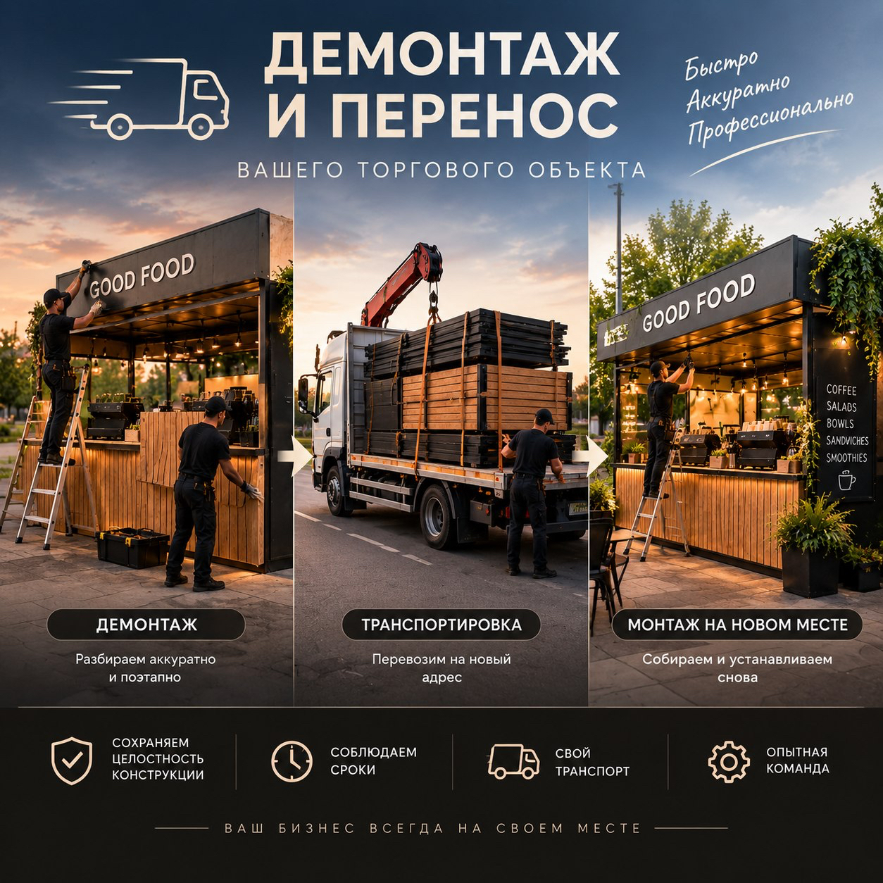 Демонтаж и монтаж вывески