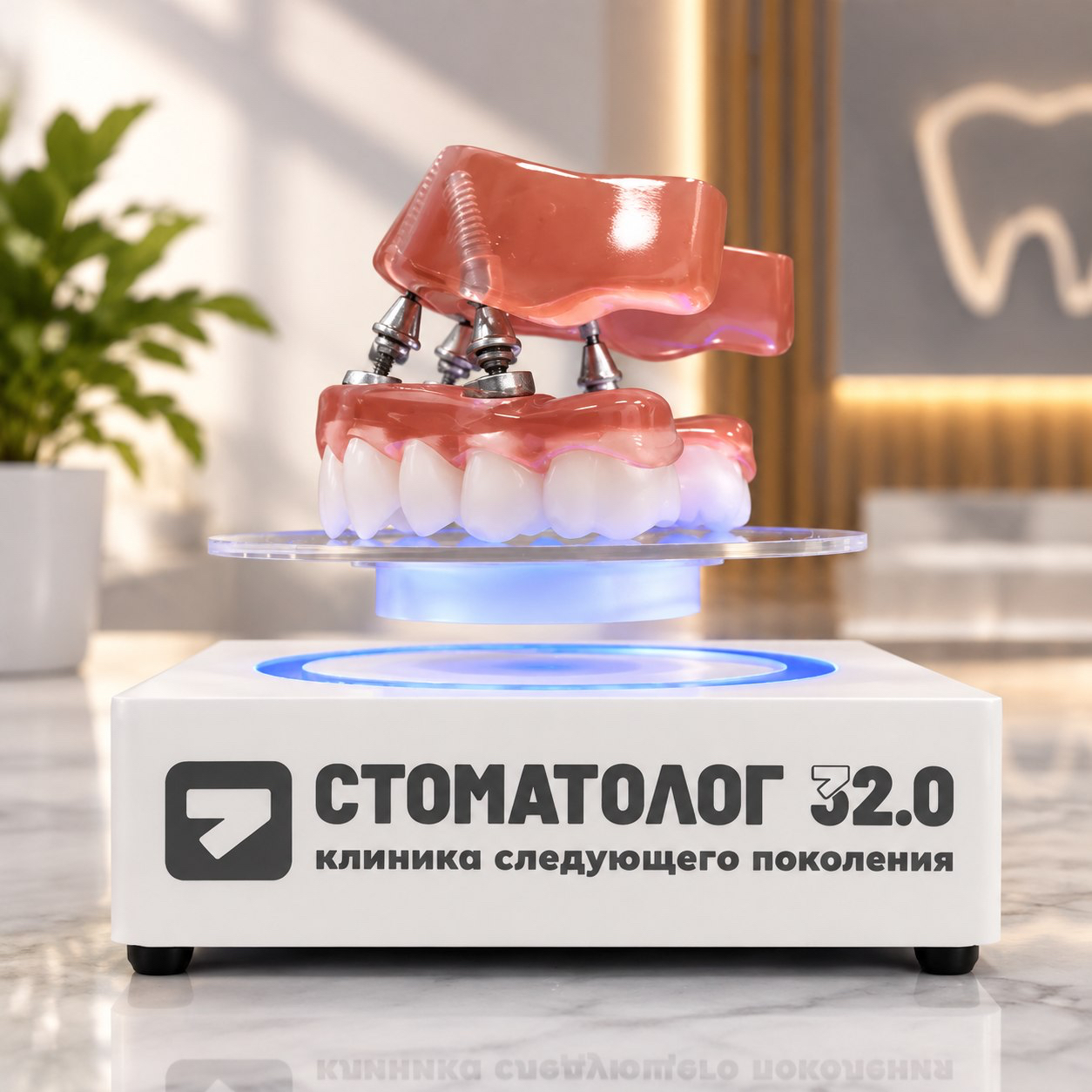 Левитирующий макет для ресепшен в стоматологии